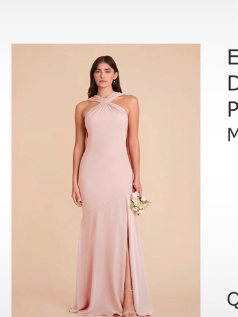 Birdy Grey Dusty Pink Twisted Halter Bridesmaid Gown